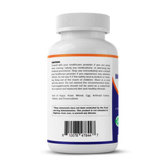 Vitamatic frasco y folleto informativo destacando fabricación en EE. UU.