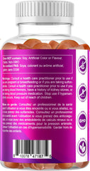 Vitamatic Folic Acid Gummies closeup of gummies highlights vegan-friendly formula.