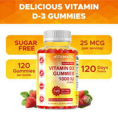 Vitamatic frasco abierto enseñando gomitas y lista de ingredientes limpios