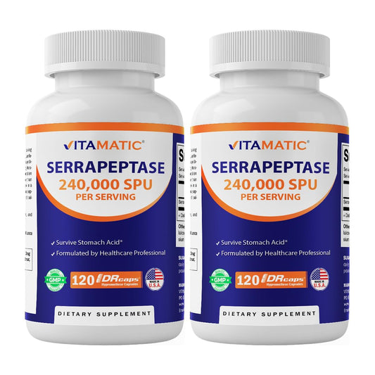 Vitamatic frasco frontal mostrando la etiqueta y cantidad de cápsulas, confianza en calidad