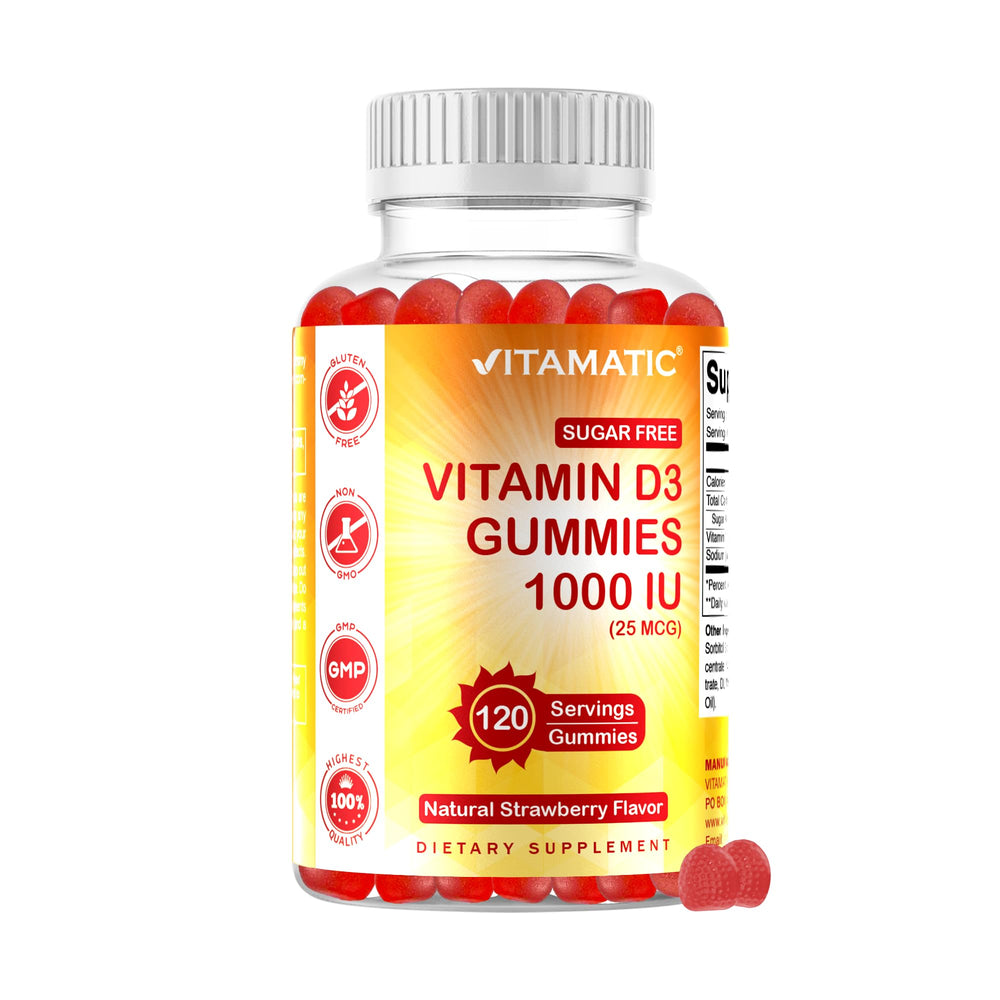 Vitamatic frente del envase mostrando diseño y cantidad 120 gomitas
