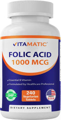 Vitamatic envase frontal mostrando 240 tabletas y beneficios de dosis