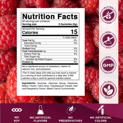 Vitamatic gomitas textura en primer plano, muestra consistencia masticable