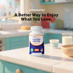 Vitamatic Lactasa Caja y Frasco, presentación completa.