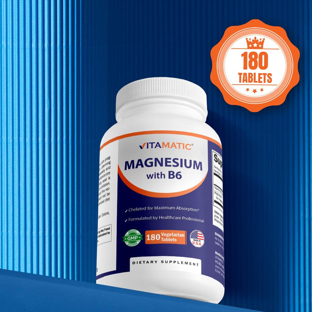 Vitamatic magnesium glycinate oxide pills pouring into hand.
