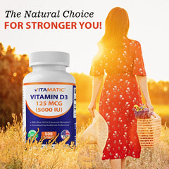 Etiqueta nutricional de Vitamatic Vitamina D3 con información clara