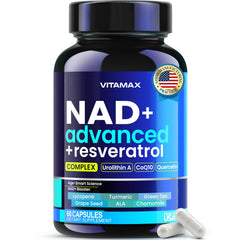 Vitamax frente del empaque mostrando 60 cápsulas y beneficios clave