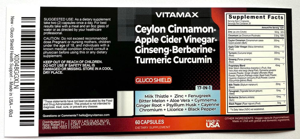 Vitamax sello Non-GMO y Made in USA en etiqueta, garantía de control y procedencia