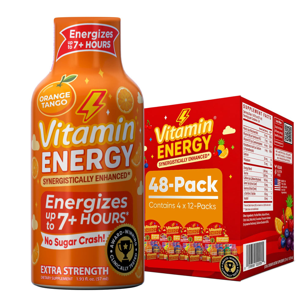 Vitamin Energy frontal del pack de 12, práctico y sin azúcar
