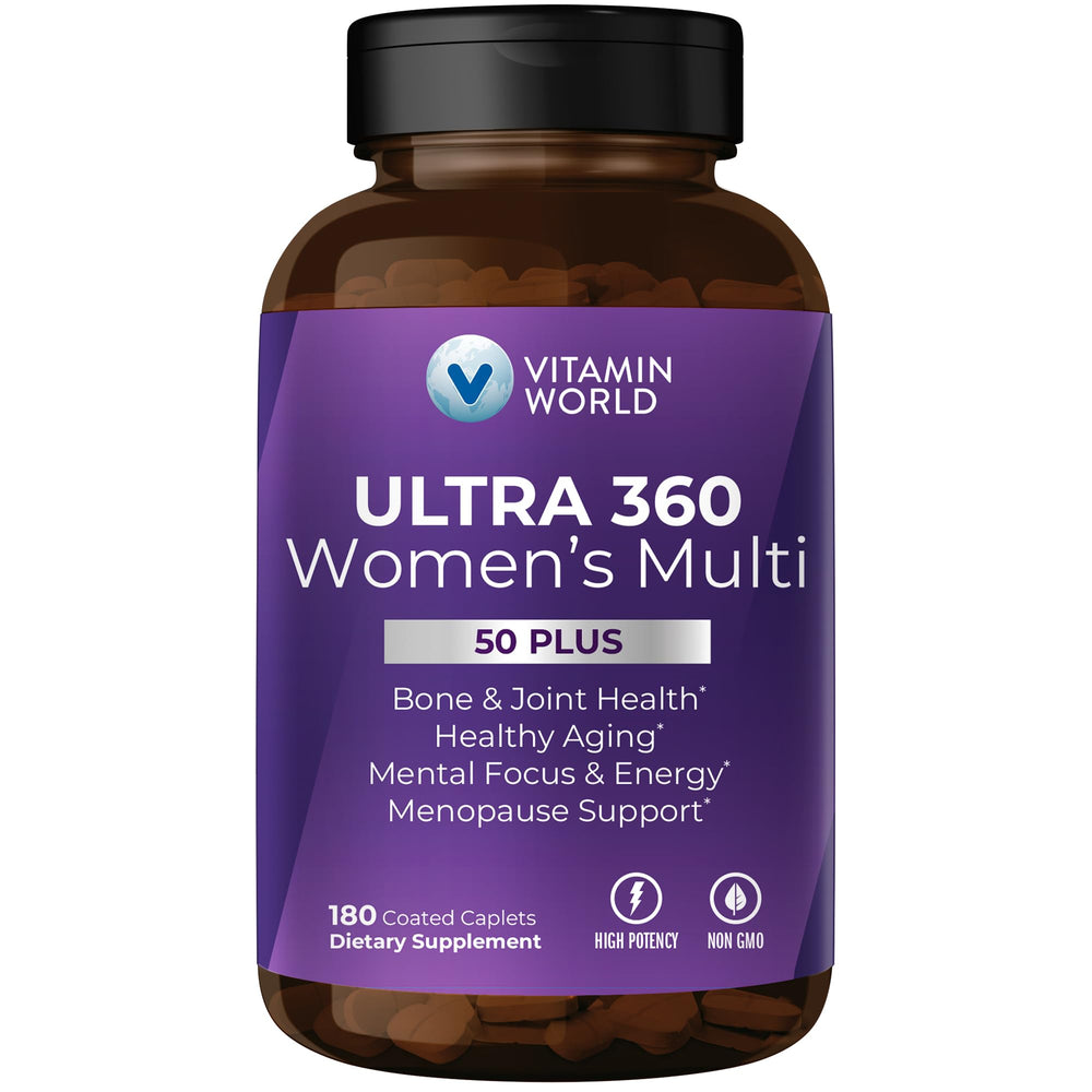 Vitamin World envase frontal mostrando la etiqueta y beneficios claros