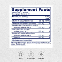 Vitanica GABA Ease, etiqueta clara, facilita identificar ingredientes calmantes.