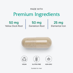 Vitanica ingredientes herbales como ortiga y diente de león, aporte mineral