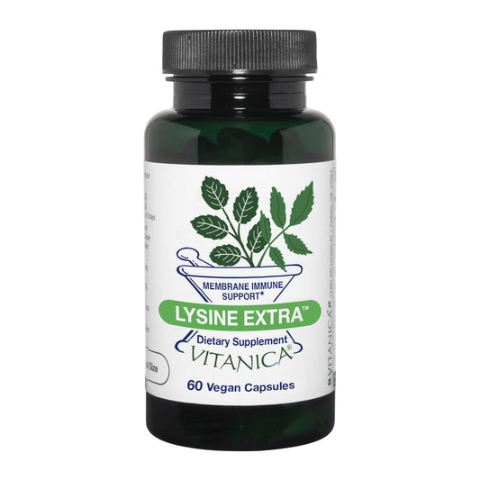 Vitanica Lisina Extra – botella vertido, posible apoyo al sistema inmune.