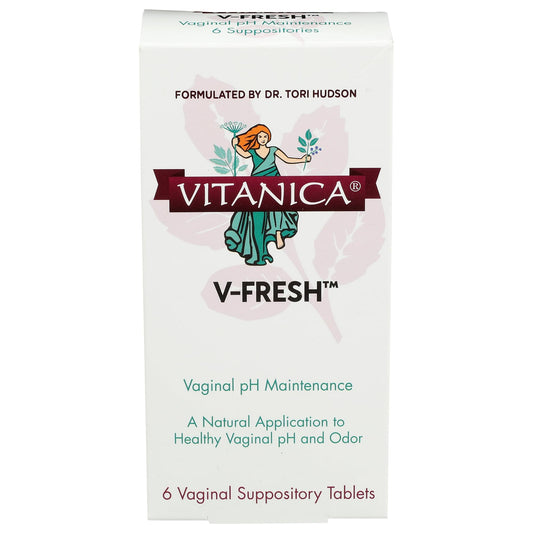 Vitanica V-Fresh: supositorios para balance de pH vaginal, uso suave y seguro