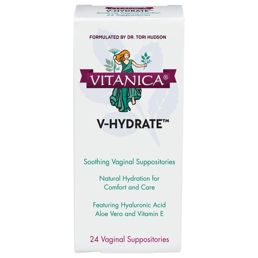 Vitanica V-Hydrate: supositorio en empaque para hidratación.