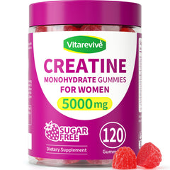 Vitarevive frasco frente mostrando diseño y cantidad de 120 gomitas, conveniencia portatil
