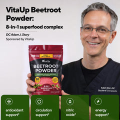 VitaUp ingredientes orgánicos: remolacha y frutos, destaca origen natural