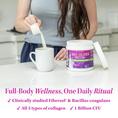 Vitauthority Multi Collagen Probiotics mezcla en agua con textura suave