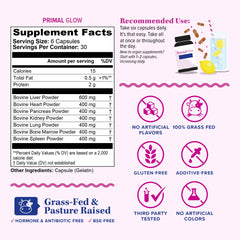 Vitauthority Primal Glow: cápsulas detalle, ingestas diarias fáciles.