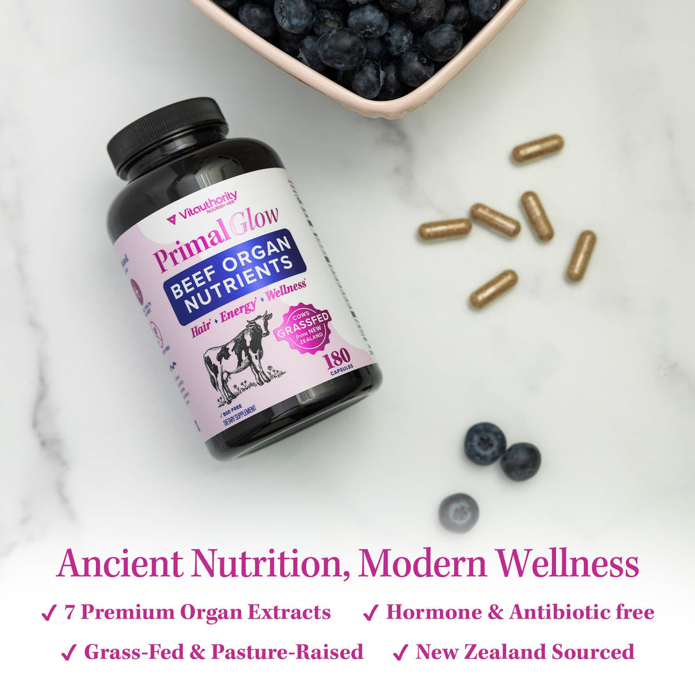 Vitauthority Primal Glow: origen Nueva Zelanda, ganado criado en pasto y trazabilidad.