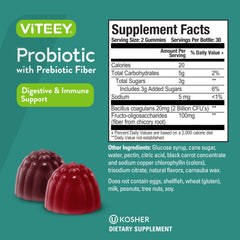 Viteey etiqueta nutricional enfocada mostrando información clara