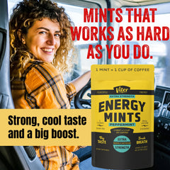 Viter Energy mints en un escritorio ilustrando uso para concentración