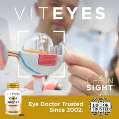Viteyes etiqueta nutriente cercana resaltando luteína y zinc