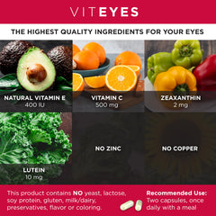 Viteyes cápsulas en mano para comparar escala y facilidad de consumo
