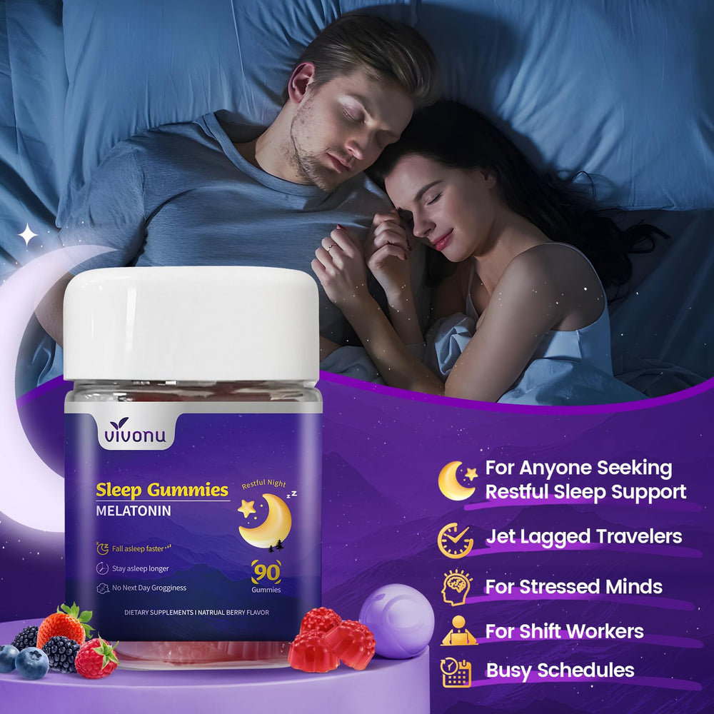 VivoNu uso nocturno, dos gomitas antes de dormir