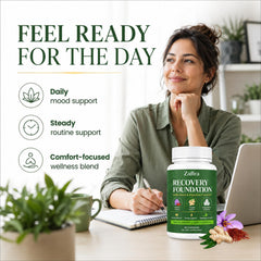 VOKOZK persona tomando cápsula Zafira con agua para uso diario práctico