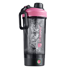 VOLTRX Gallium vista frontal con tapa neon rosa, diseño portátil y seguro