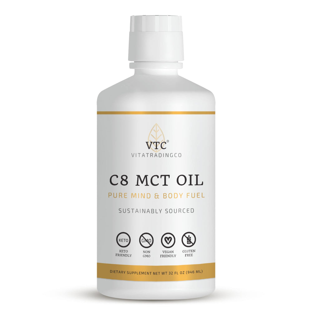 VTC botella frontal 32oz mostrando formato y marca, energía limpia rápida