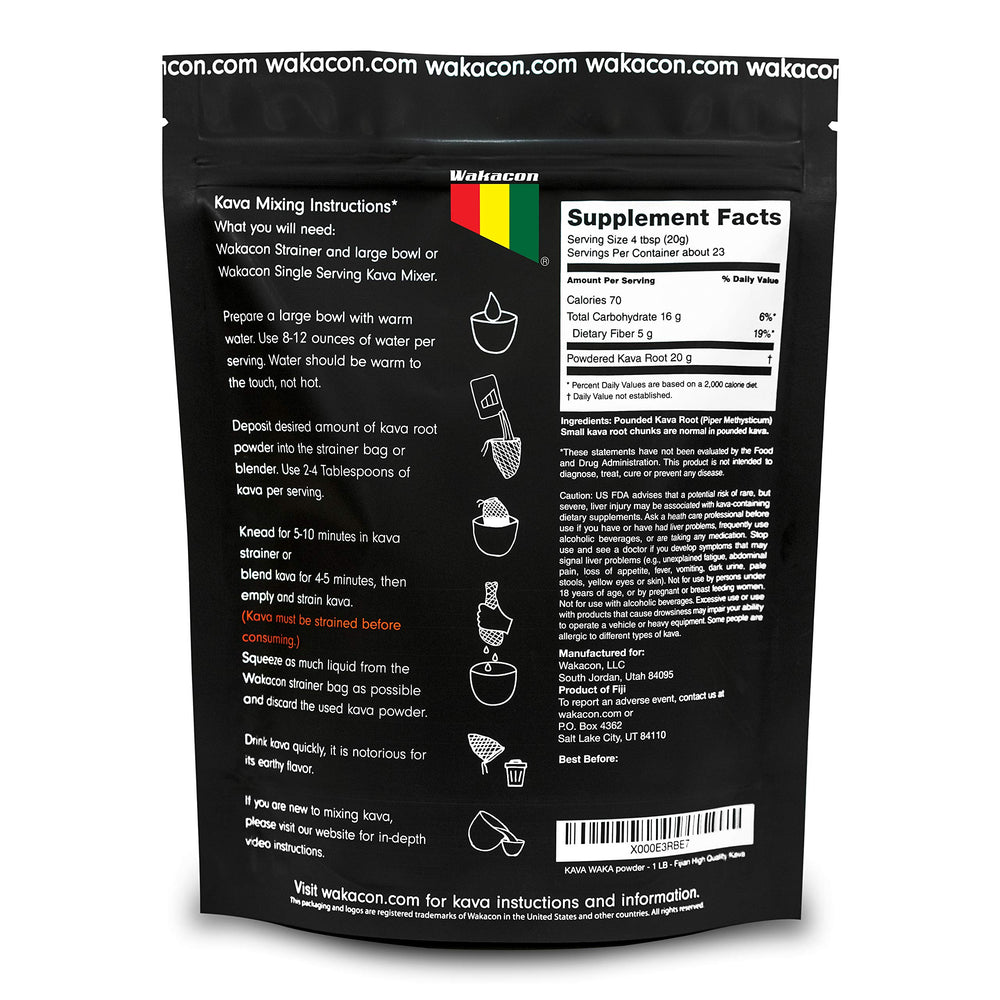 Wakacon polvo de kava en primer plano con textura fina y aroma auténtico