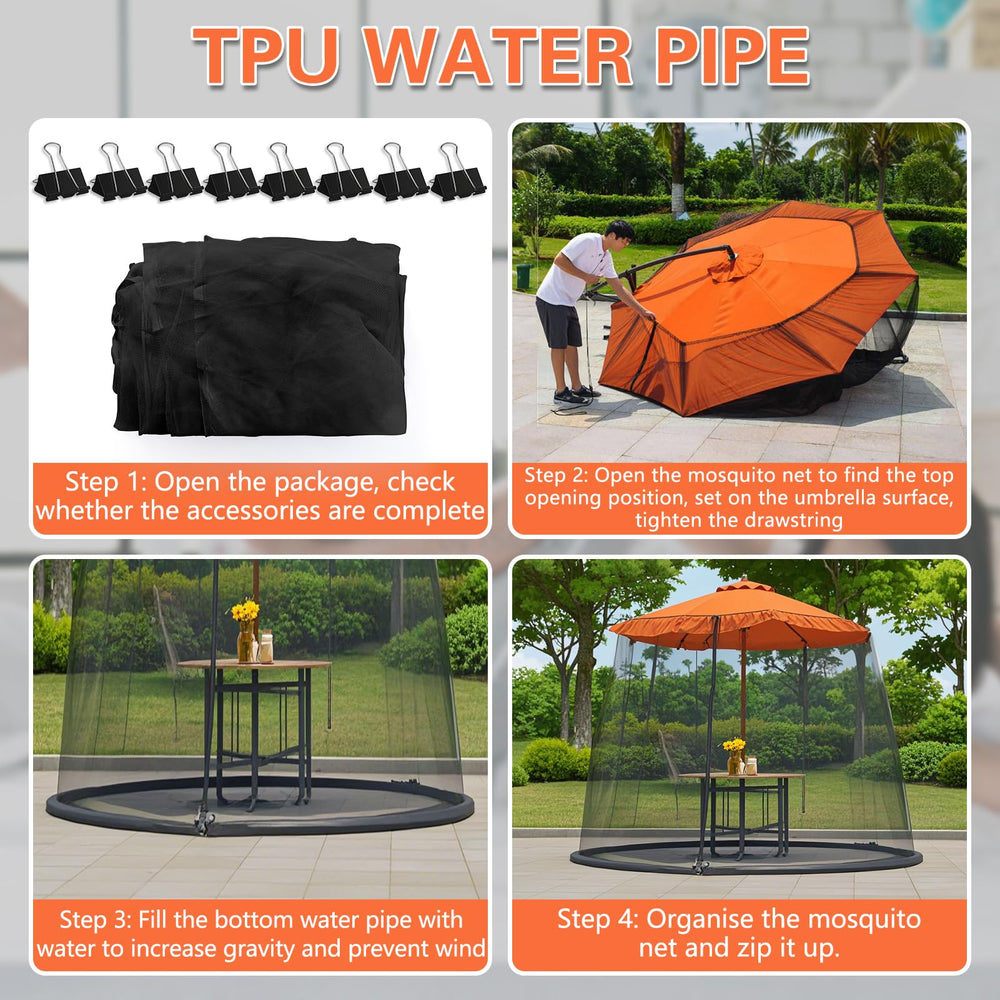 WANRU mosquitera comparada con sombrilla para escala, encaje adecuado para 11-13FT