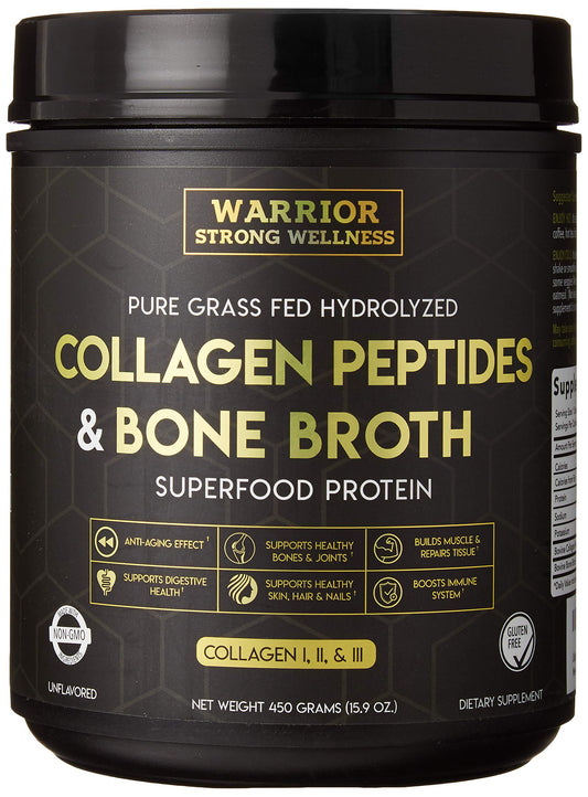 Warrior Strong Wellness envase frontal mostrando presentación premium y confianza
