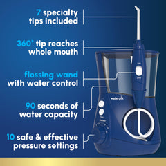 Waterpik depósito removible abierto para fácil llenado y limpieza rápida