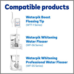 Waterpik tableta disolviéndose en depósito mostrando uso práctico