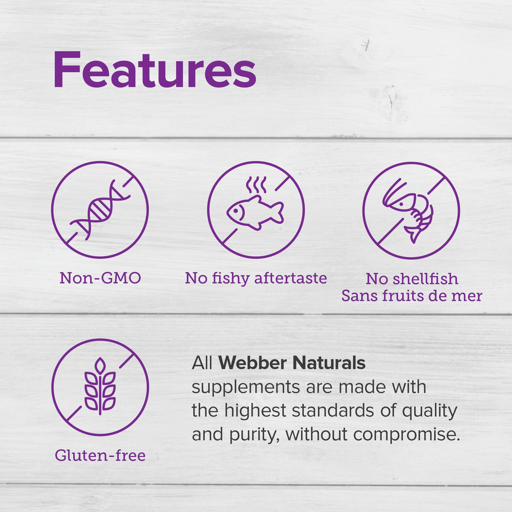 Webber Naturals cápsula clara en primer plano que destaca absorción mejorada
