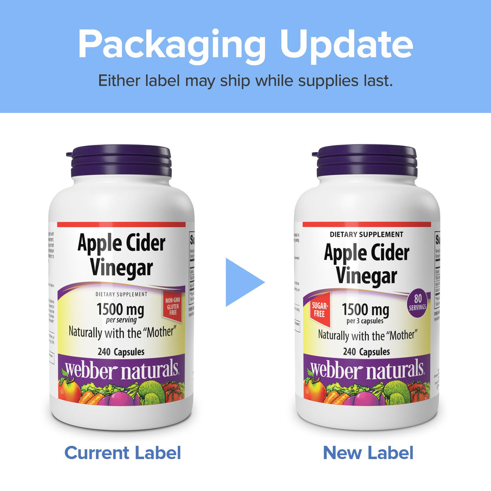 Webber Naturals etiqueta en primer plano con información de ingredientes