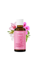 Weleda aceite perineal textura en mano, muestra hidratación y suavidad