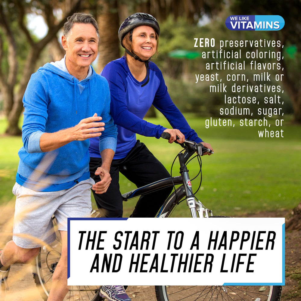 We Like Vitamins cápsulas de color neutro listas para incorporar a la rutina matutina.