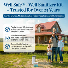 WELL SAFE vaso con agua clara tras tratamiento que mejora sabor