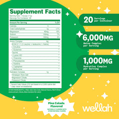 Wellah So Long Soreness BCAA, mezcla en vaso, sabor tropical para hidratar.