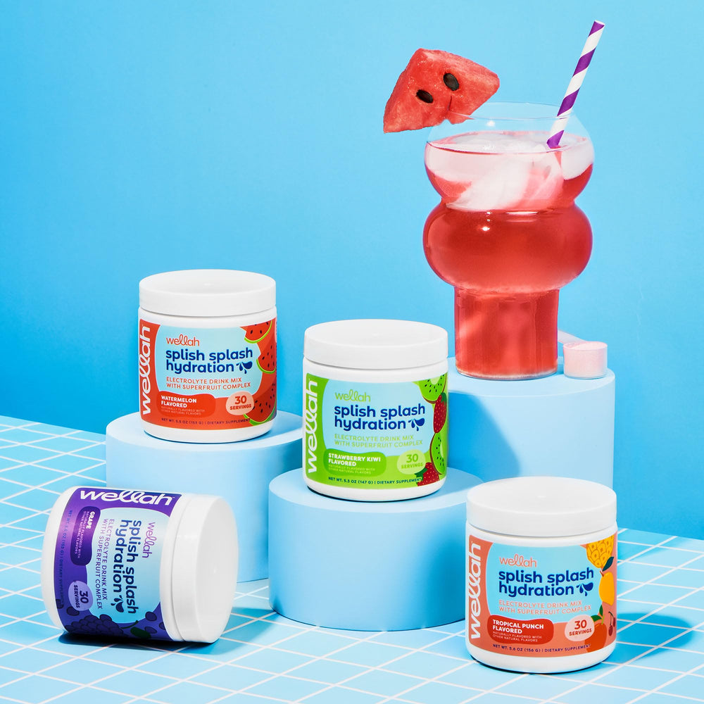 Wellah Splish Splash grape on-the-go bottle enables hydration anywhere.