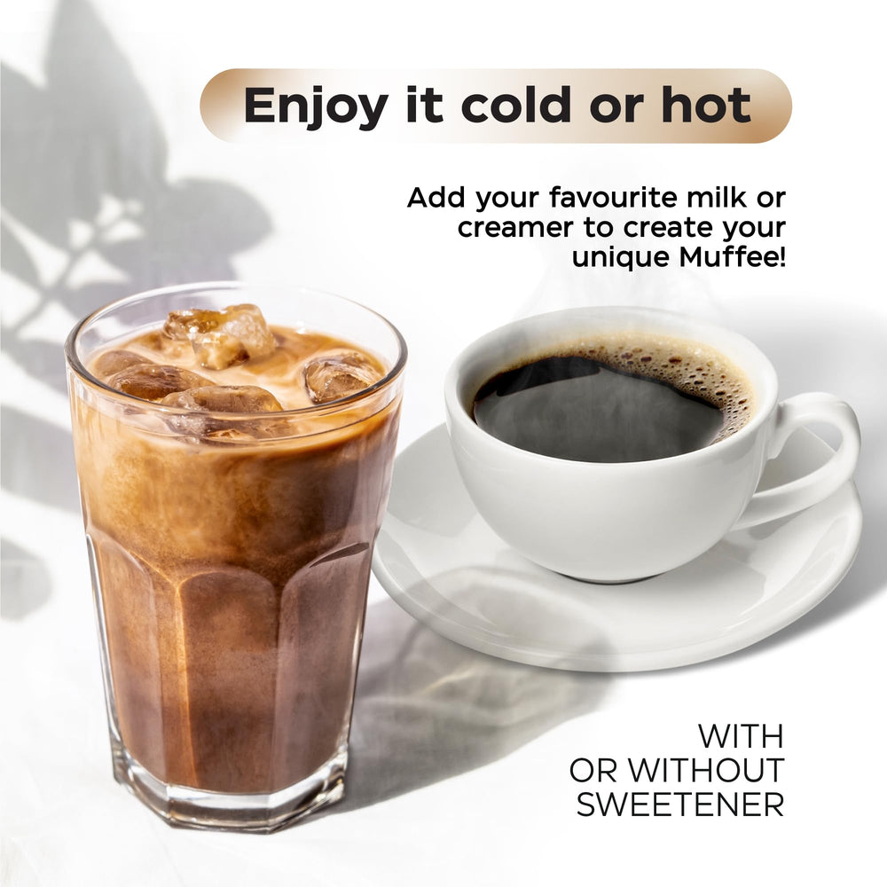 Wellneum cucharada medida con porción de 9 hongos y café