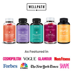 Botella WellPath junto a objeto de referencia para mostrar tamaño del envase