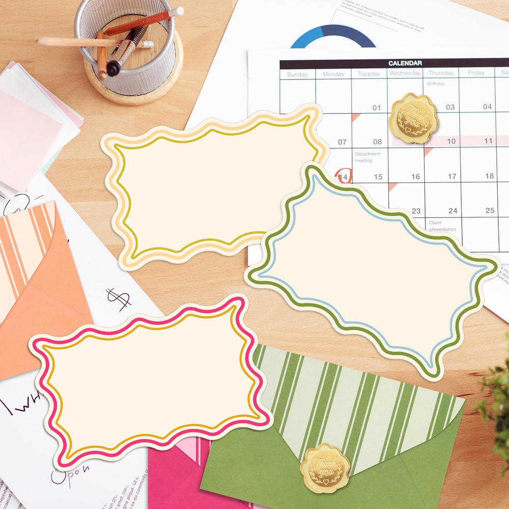 Whaline cuatro colores de tarjetas organizadas, variedad para eventos y combinaciones