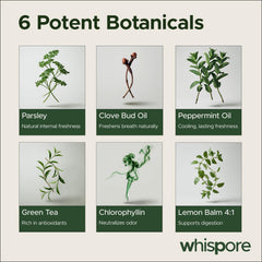 Etiqueta de Whispore con información nutricional y beneficios