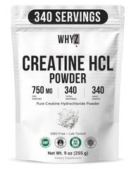 WHYZ envase frontal del Pure Creatine HCL muestra marca y información clara