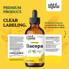 Wild & Organic botella en escritorio para apoyo de enfoque durante trabajo
